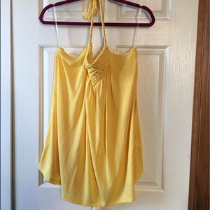 NWOT Maurices yellow halter top w/braided tie. 2X